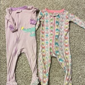 2 Zip Up Footie PJs 12 Month